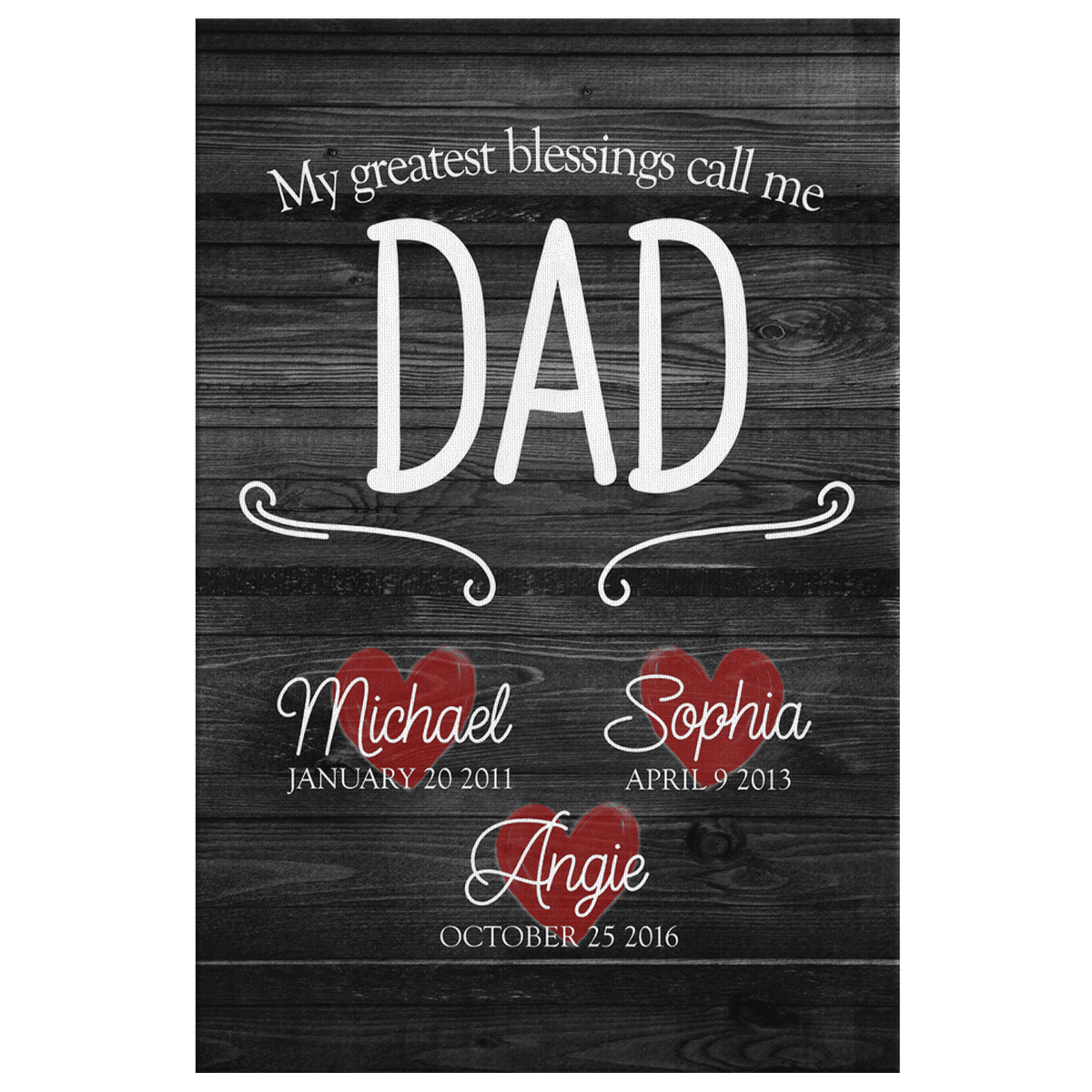 Personalized My Greatest Blessings Call Me Dad Canvas Wall Art – Gift for Dad