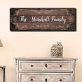Personalized Family Name Rustic Panoramic Canvas Wall Art – Family Home Decor