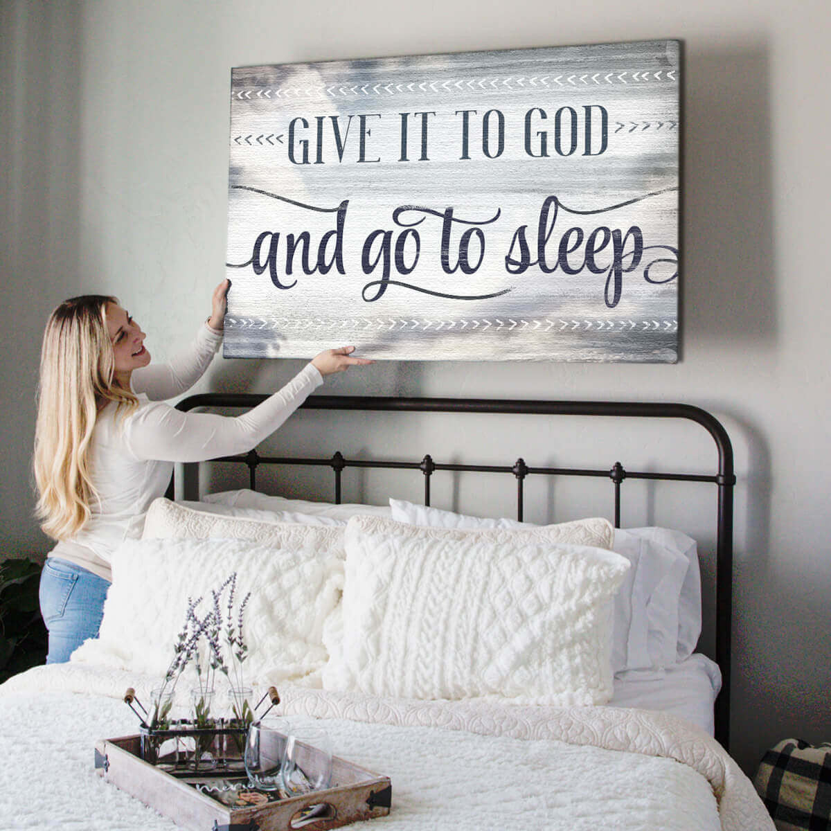 Give It To God And Go To Sleep Canvas Wall Art – Christian Wall Decor