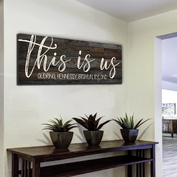 Personalized This Is Us Panoramic Canvas Wall Art – Family Home Decor