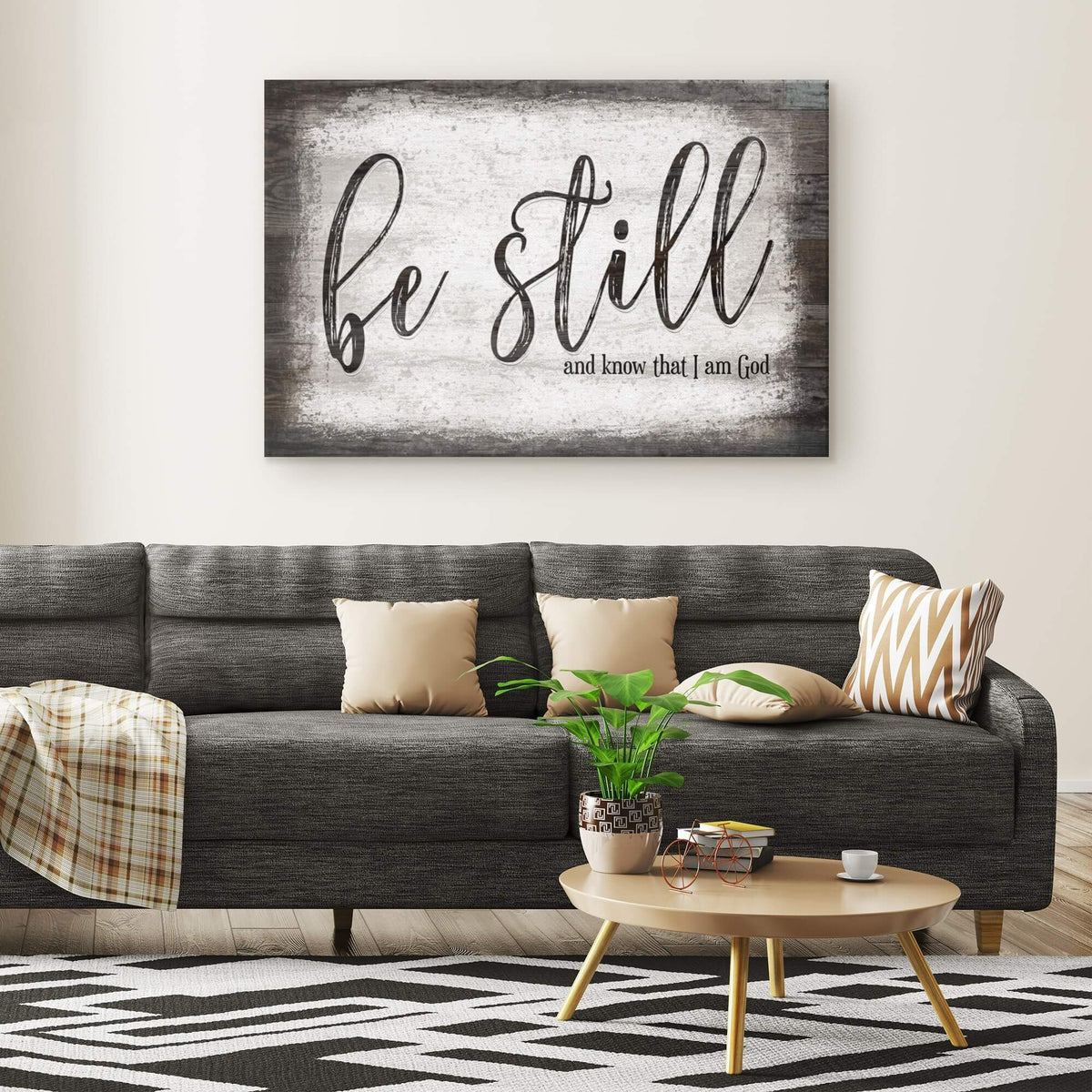 Be Still And Know That I Am God Canvas Wall Art – Christian Wall Decor