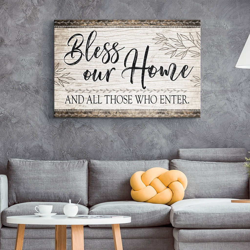 Bless Our Home And All Those Who Enter Canvas Wall Art – Christian Wall Decor
