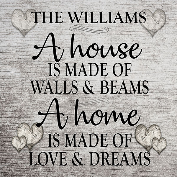 Personalized A Home Is Made Of Love Canvas Wall Art – Family Home Decor