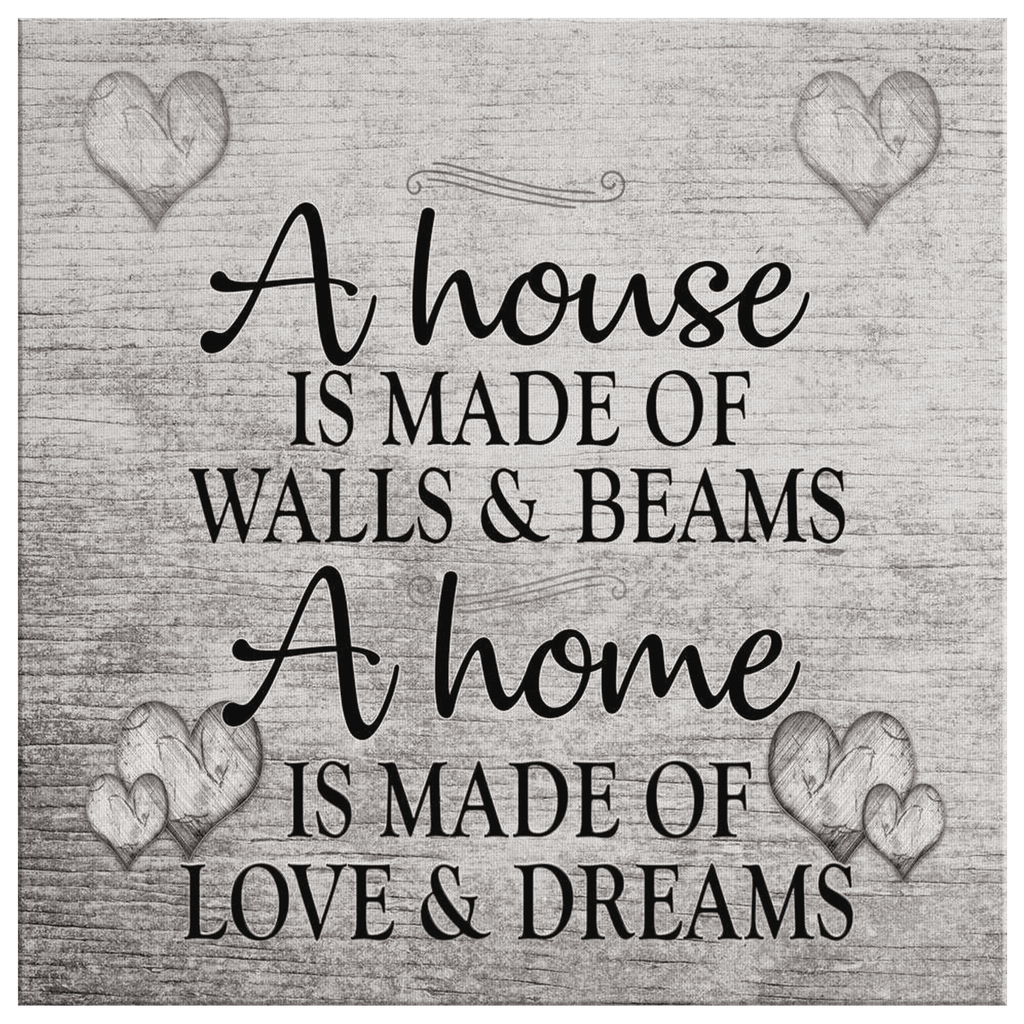 Personalized A Home Is Made Of Love Canvas Wall Art – Family Home Decor