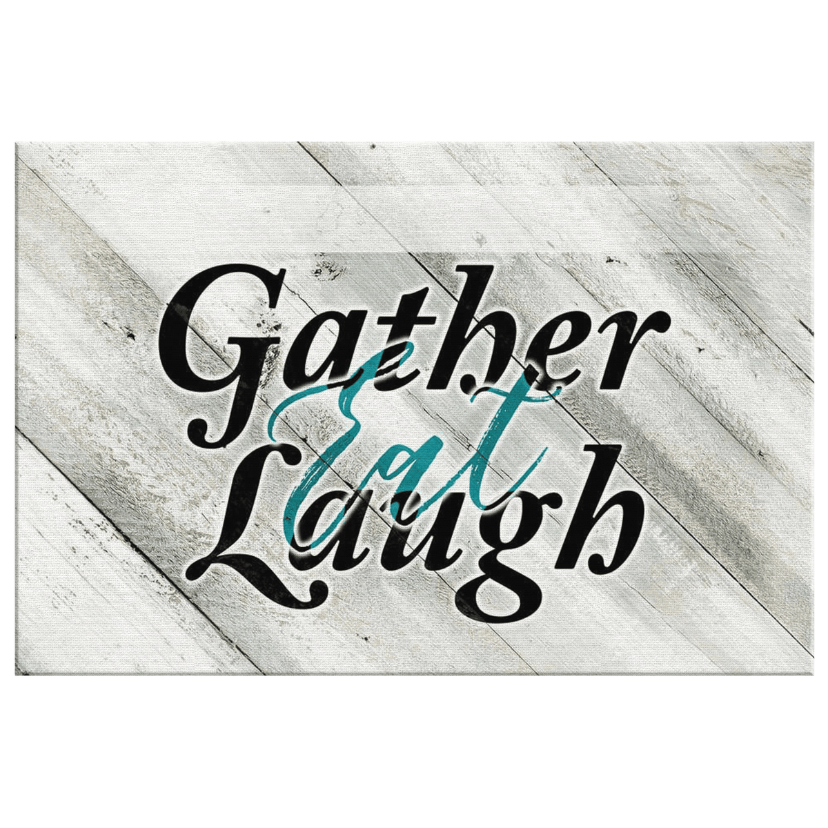 Personalized Gather, Eat, Laugh Canvas Wall Art – Kitchen Wall Decor