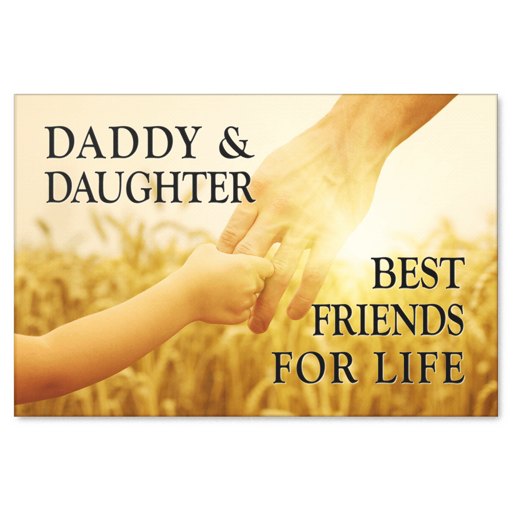 Daddy And Daughter Sunset Canvas Wall Art – Gift for Dad