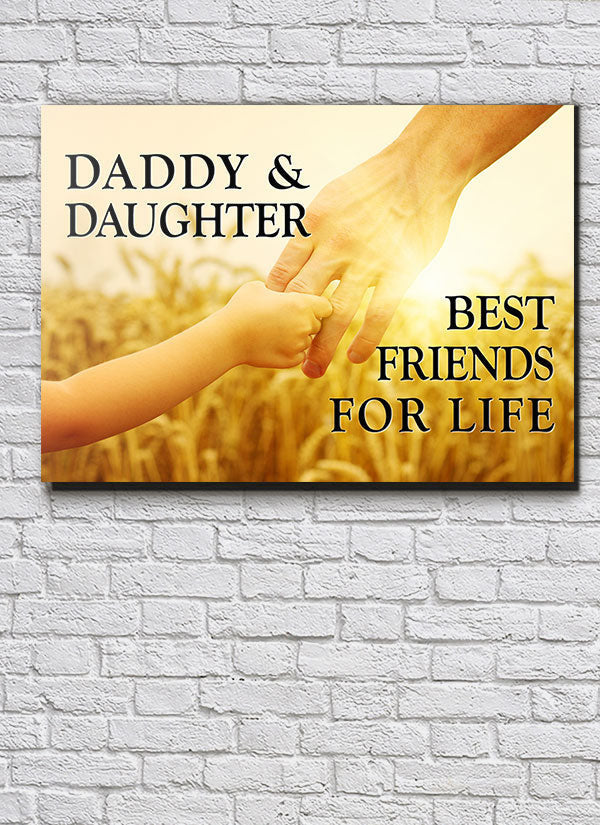 Daddy And Daughter Sunset Canvas Wall Art – Gift for Dad