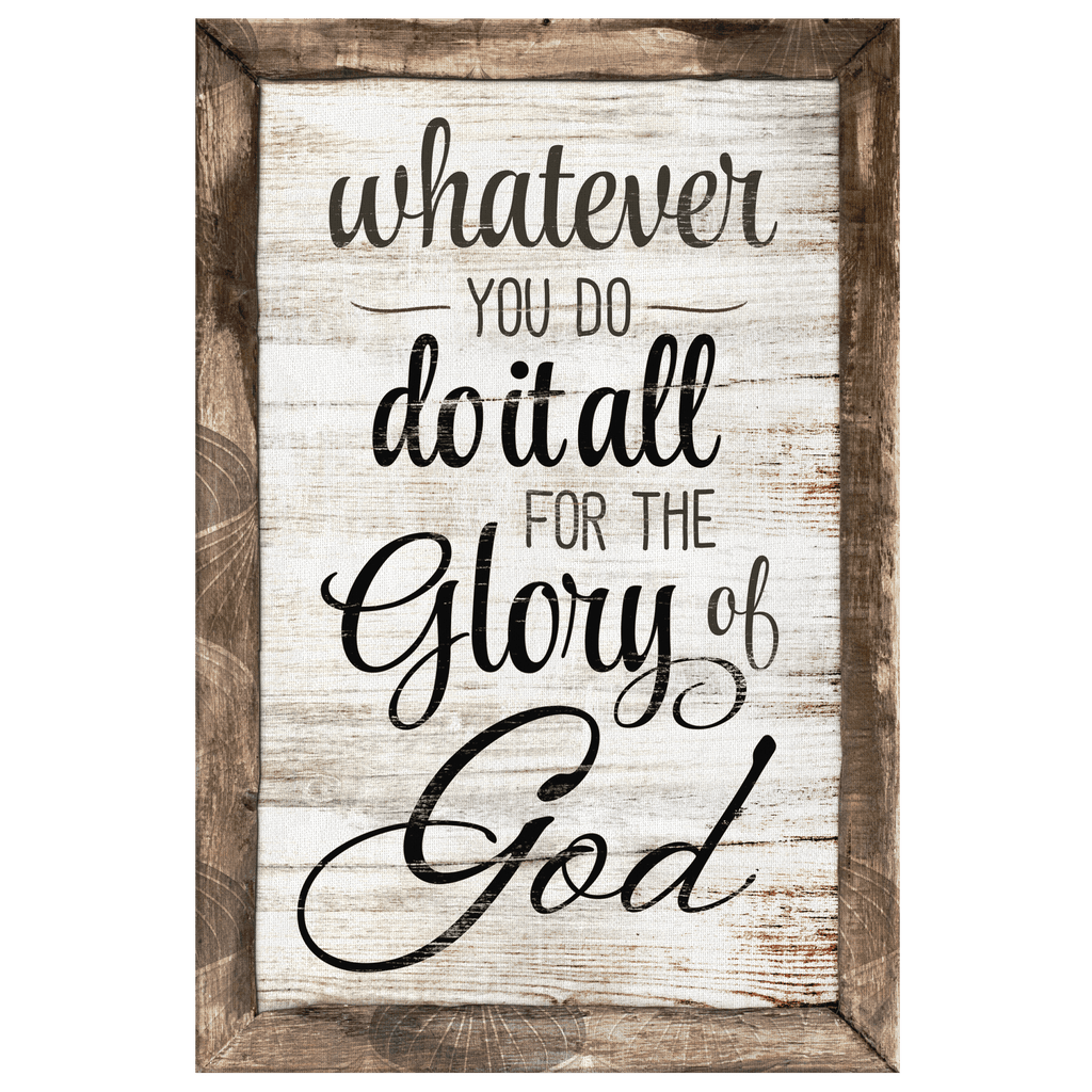 Do It All For The Glory Of God Rustic Wood Canvas Wall Art – Christian Wall Decor