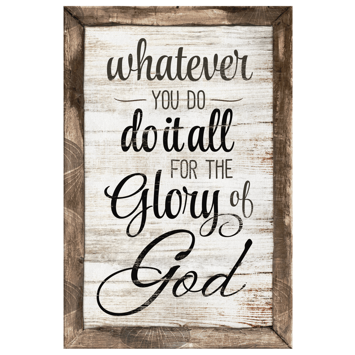 Do It All For The Glory Of God Rustic Wood Canvas Wall Art – Christian Wall Decor
