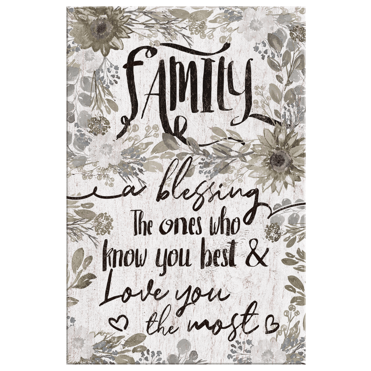 Family, A Blessing Who Love You Most Canvas Wall Art – Family Home Decor