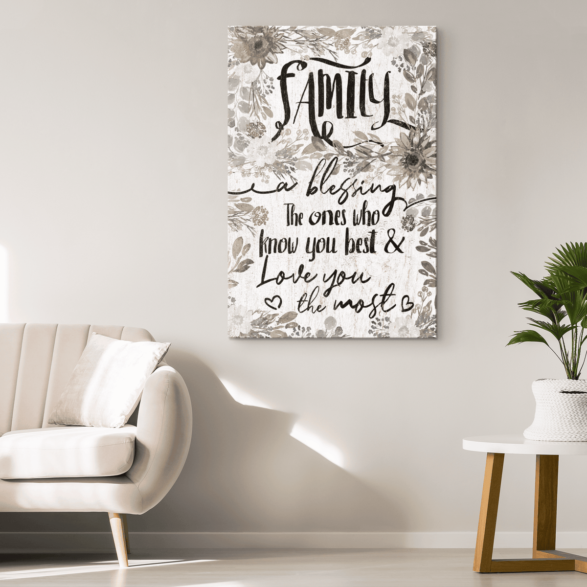 Family, A Blessing Who Love You Most Canvas Wall Art – Family Home Decor