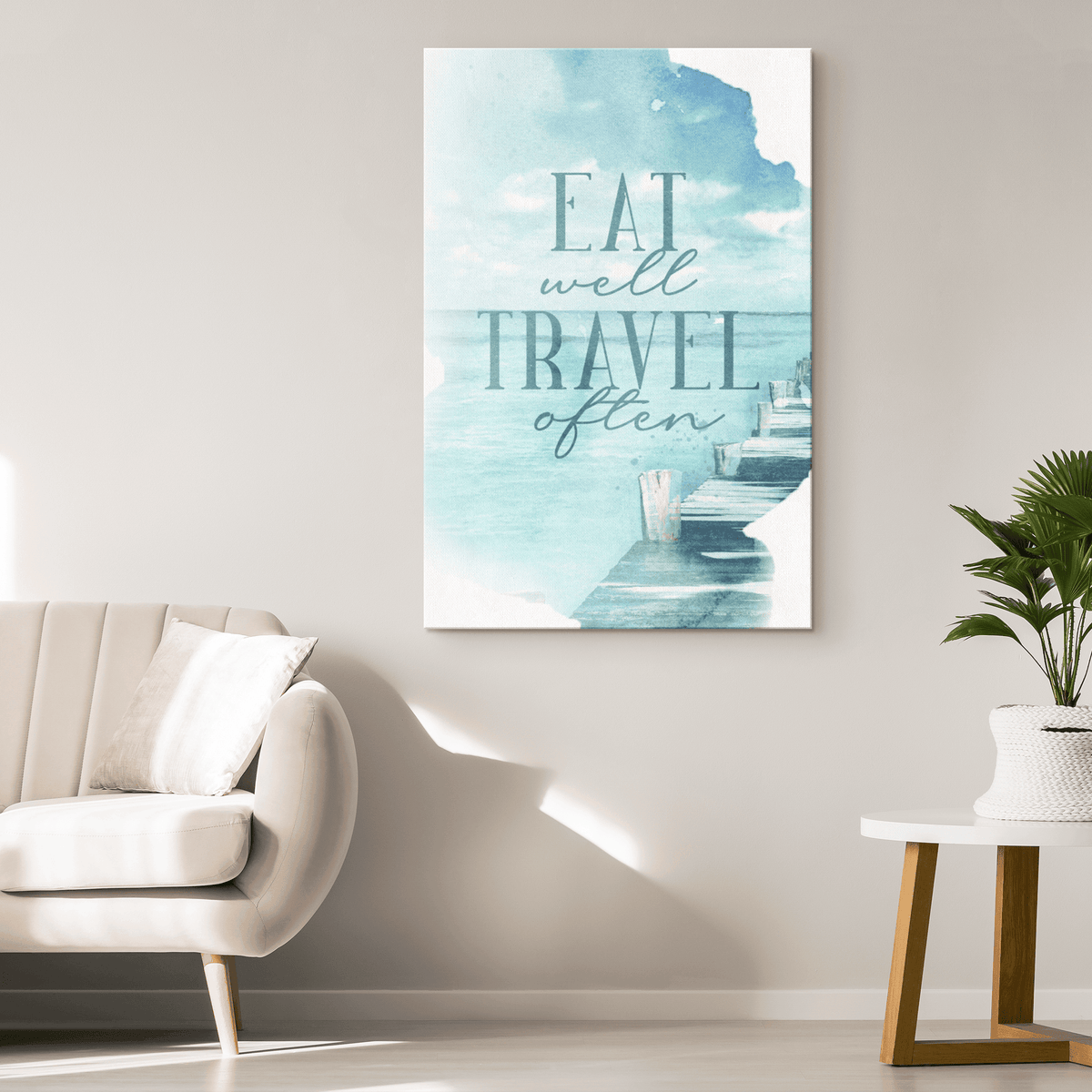 Eat Well, Travel Often Canvas Wall Art – Kitchen Wall Decor