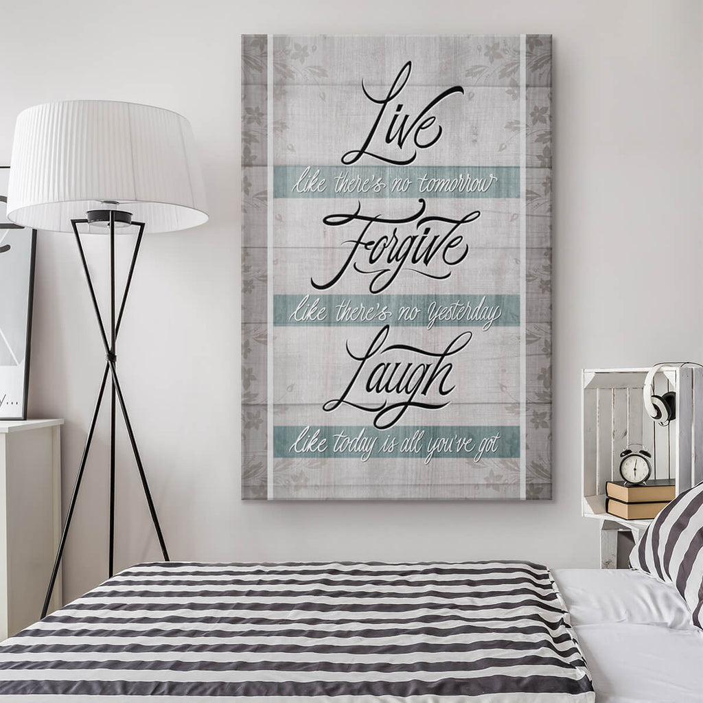 Live, Forgive, Laugh Canvas Wall Art – Living Room Decor
