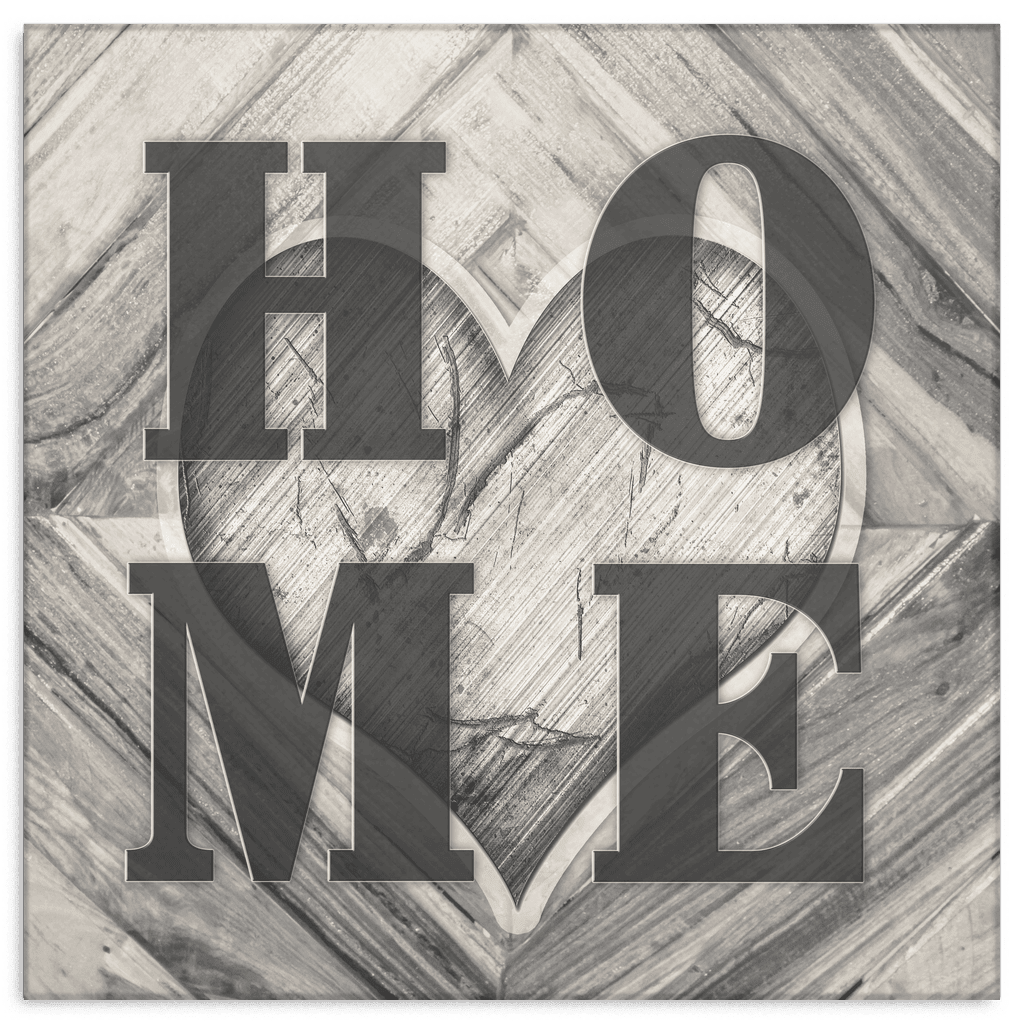 Home Heart Design Square Canvas Wall Art – Family Home Decor