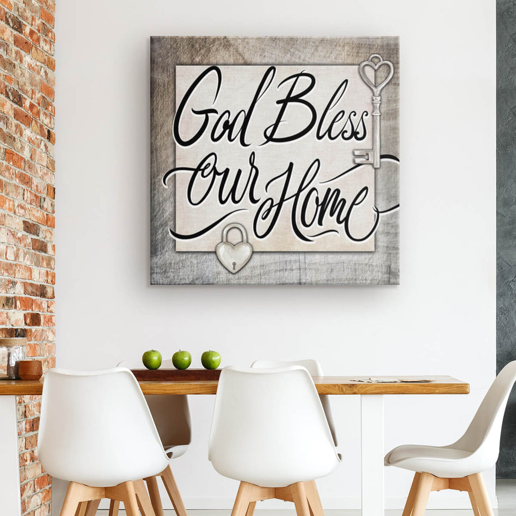 God Bless Our Home Canvas Wall Art – Christian Wall Decor