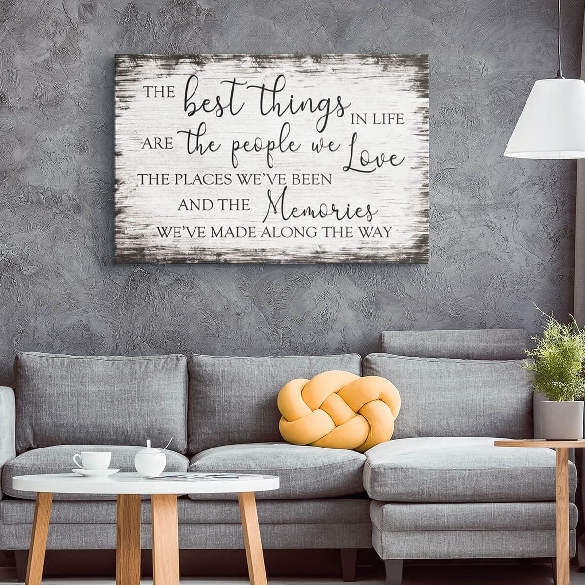 The Best Things In Life - The Memories We've Made Rustic Canvas Wall Art – Family Home Decor