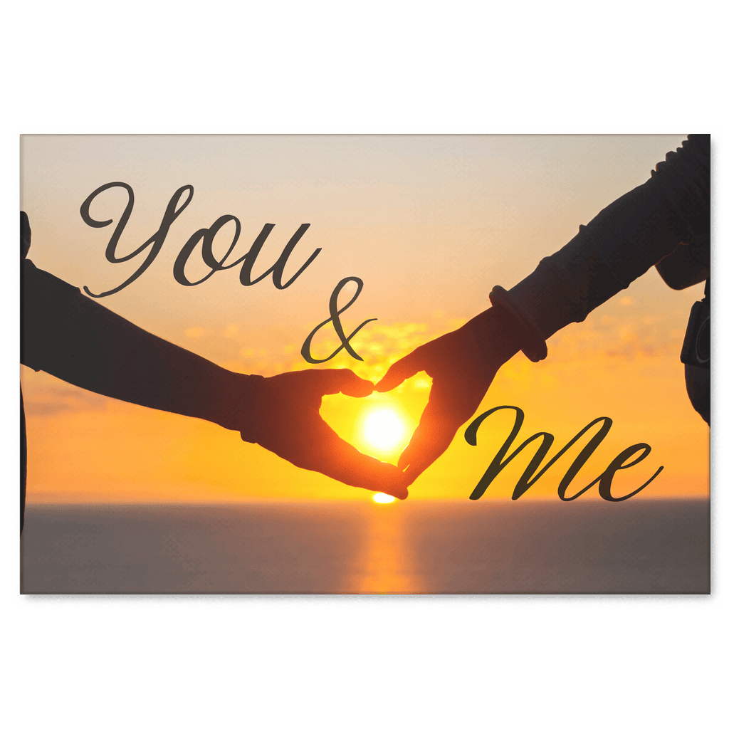 You & Me Sunset Canvas Wall Art – Couple Gift