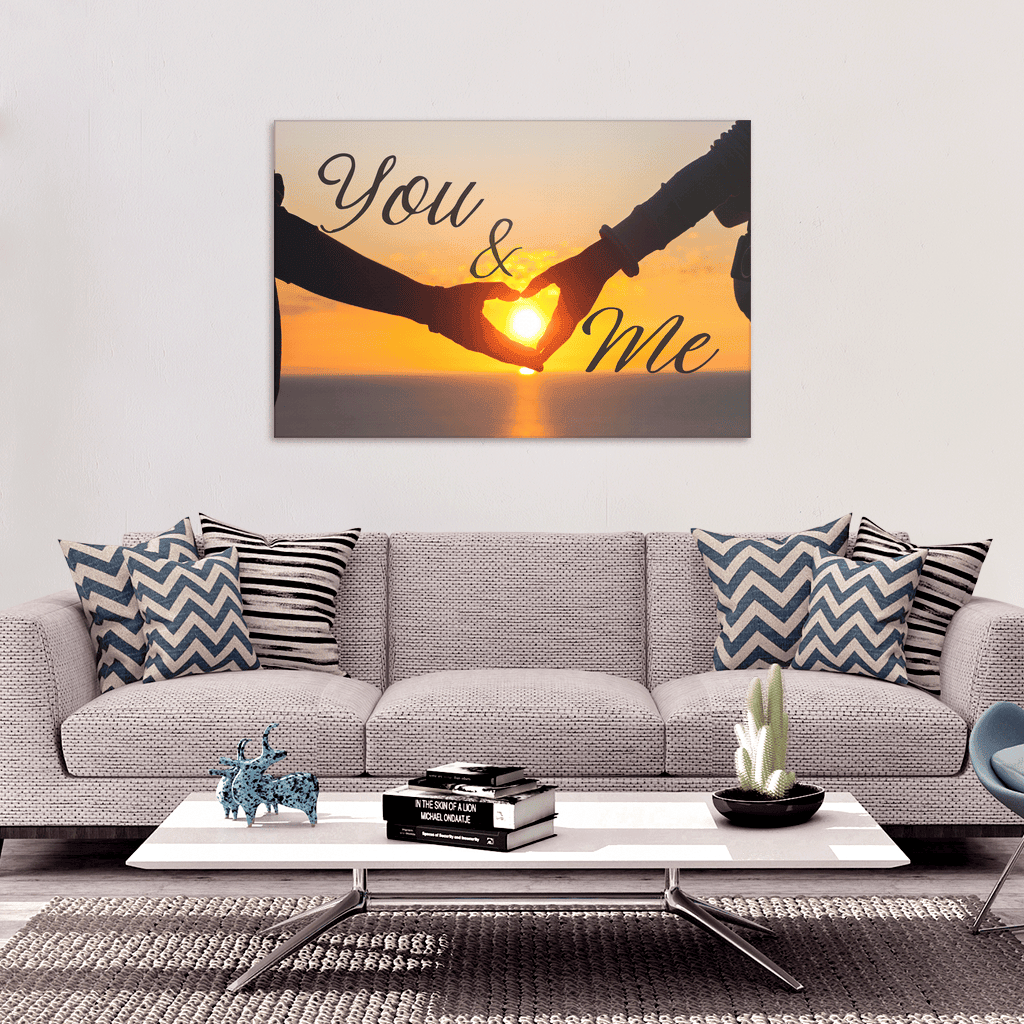 You & Me Sunset Canvas Wall Art – Couple Gift