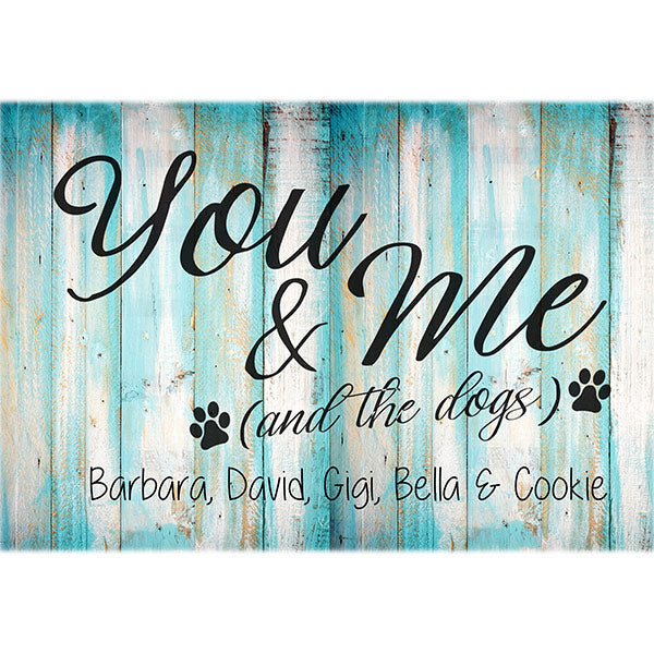Personalized You & Me And The Dogs Canvas Wall Art – Pet Lover Gift