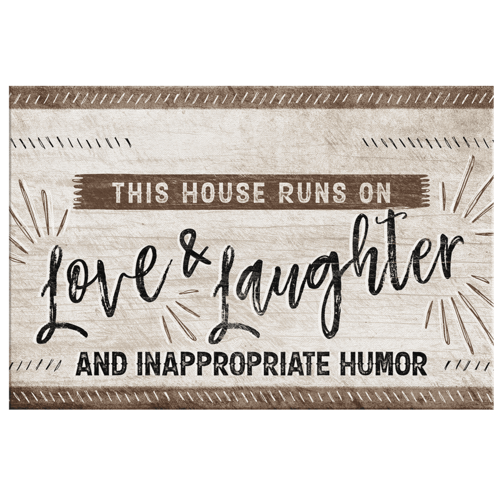 Personalized This House Runs On Love & Laughter Canvas Wall Art – Family Home Decor