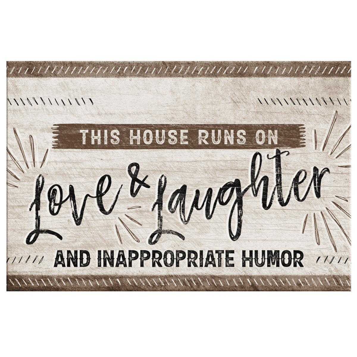 Personalized This House Runs On Love & Laughter Canvas Wall Art – Family Home Decor
