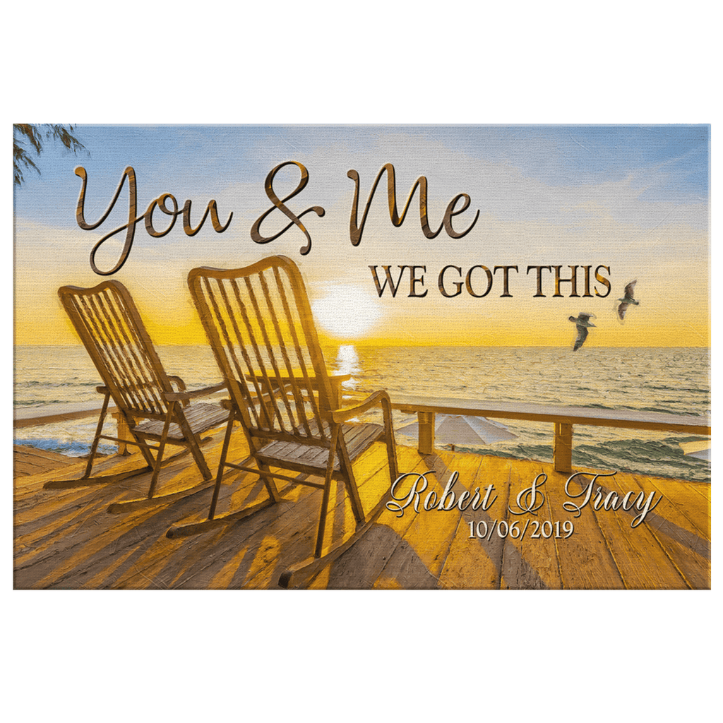 Personalized Sunset - You & Me We Got This Canvas Wall Art – Couple Gift