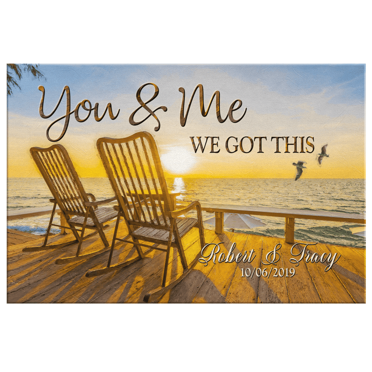Personalized Sunset - You & Me We Got This Canvas Wall Art – Couple Gift