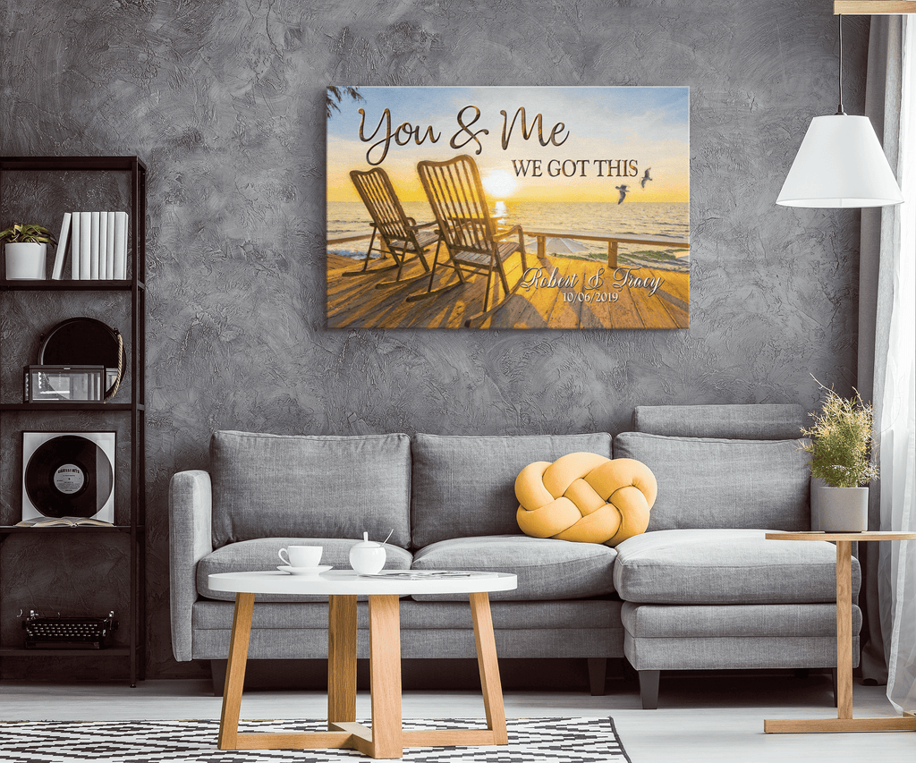 Personalized Sunset - You & Me We Got This Canvas Wall Art – Couple Gift
