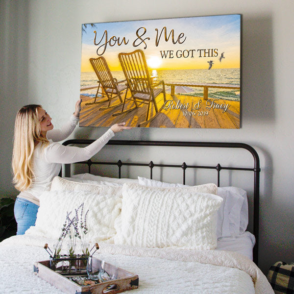 Personalized Sunset - You & Me We Got This Canvas Wall Art – Couple Gift