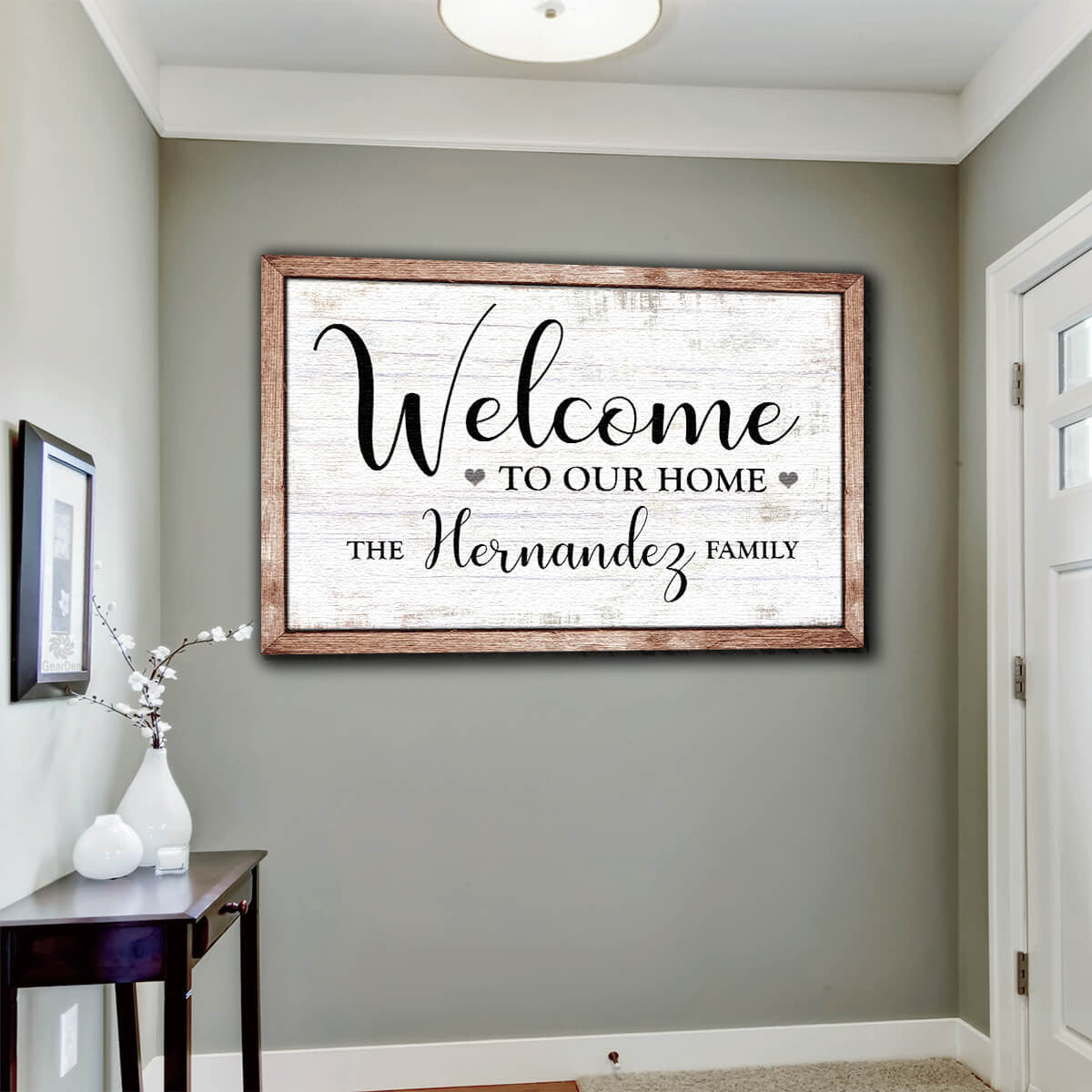 Personalized Welcome To Our Home Canvas Wall Art – Family Home Decor