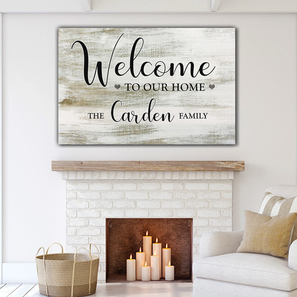 Personalized Welcome To Our Home Canvas Wall Art – Family Home Decor