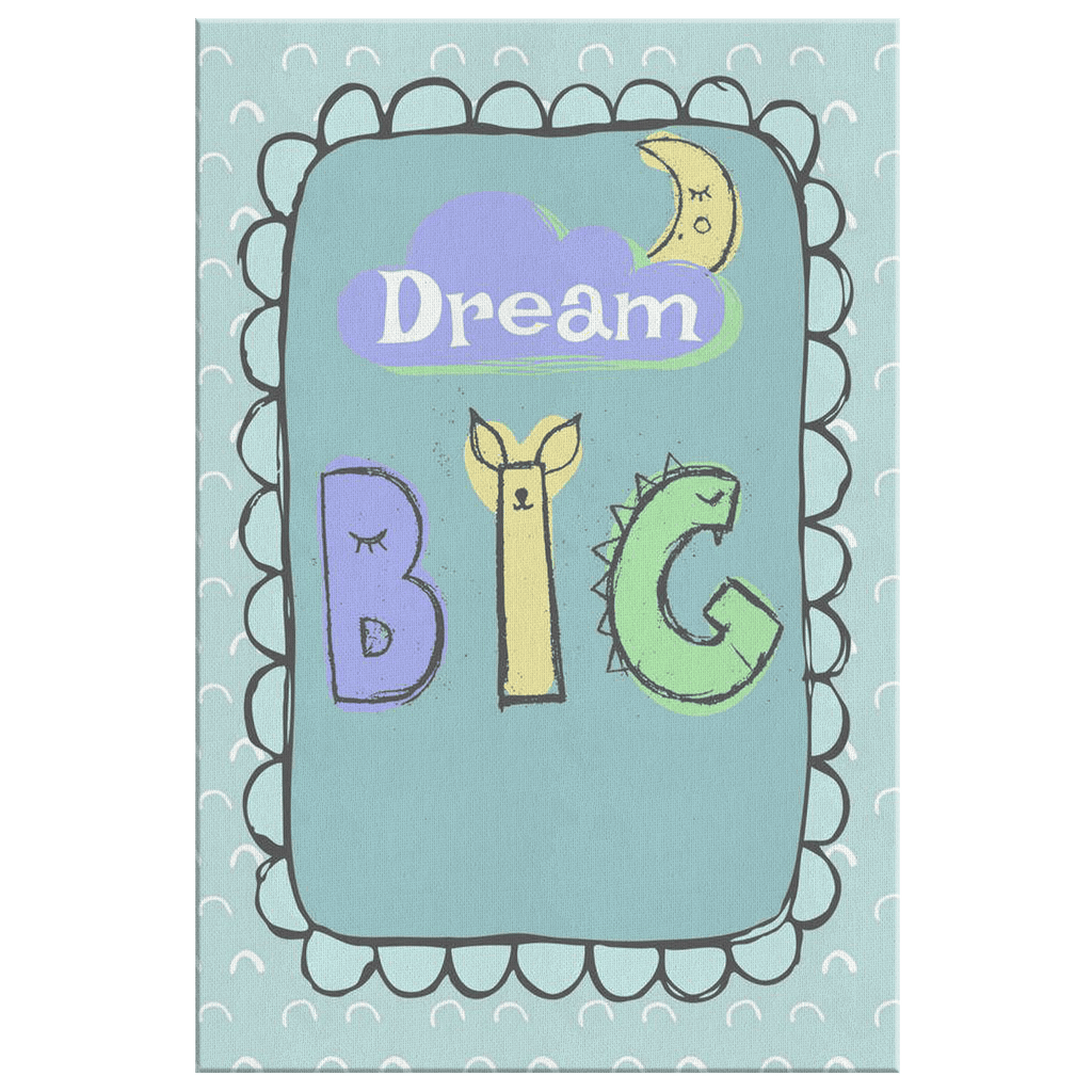 Personalized Dream Big Child's Name Canvas Wall Art – Kids Room Decor