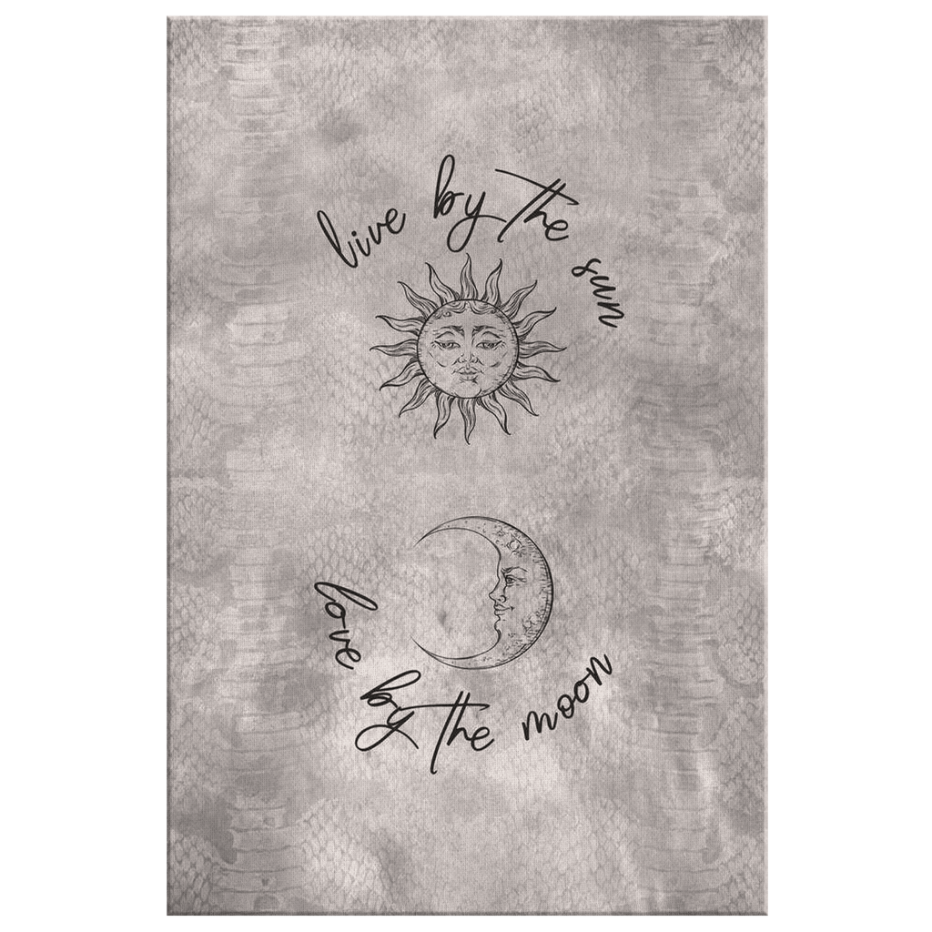 Live By The Sun, Love By The Moon Canvas Wall Art – Boho Bedroom Decor