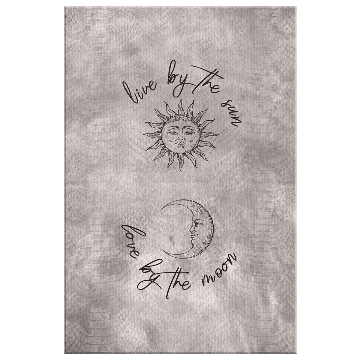 Live By The Sun, Love By The Moon Canvas Wall Art – Boho Bedroom Decor