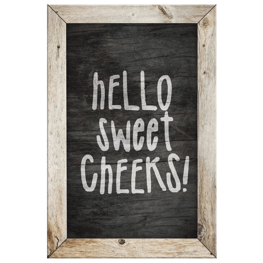 Hello Sweet Cheeks Chalkboard Canvas Wall Art – Funny Bathroom Decor