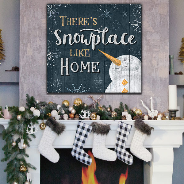 There's Snowplace Like Home Christmas Canvas Wall Art – Christmas Decor
