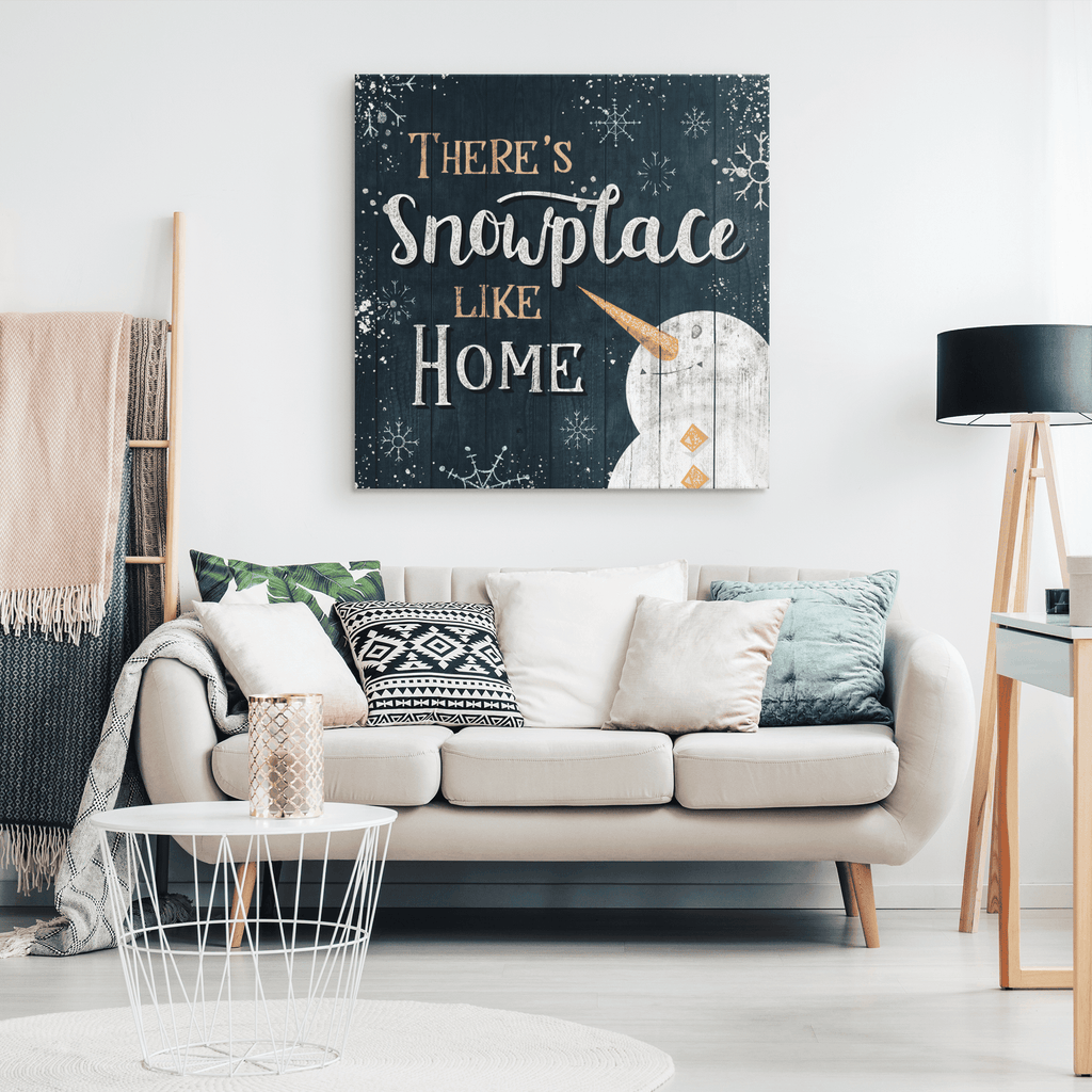 There's Snowplace Like Home Christmas Canvas Wall Art – Christmas Decor