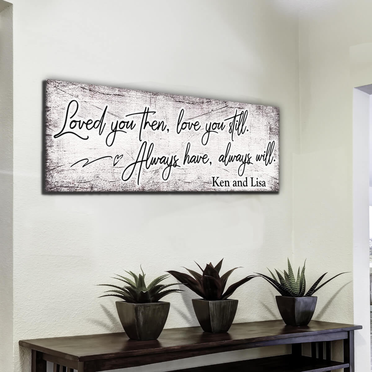 Personalized Loved You Then, Love You Still Panoramic Canvas Wall Art – Couple Gift