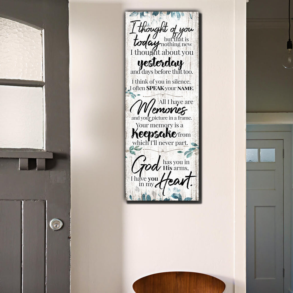 I Thought Of You Today Memorial Panoramic Canvas Wall Art – Memorial Gift