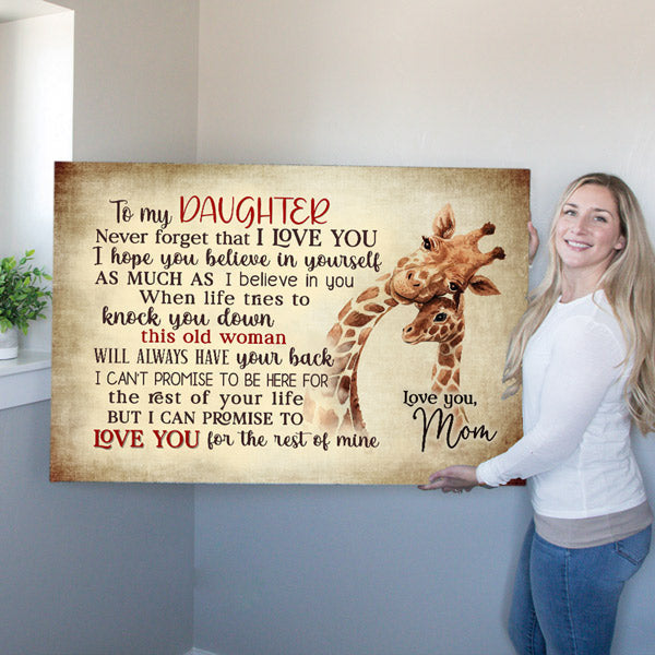 My Daughter, Love You For The Rest Of My Life Canvas Wall Art – Gift for Daughter