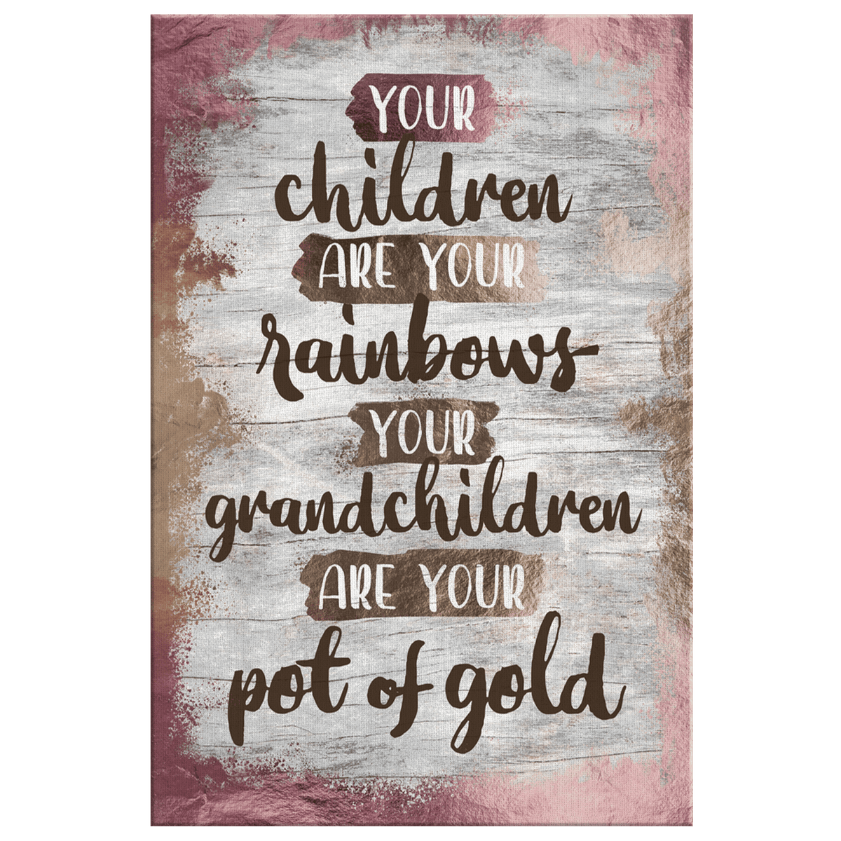 Grandchildren Are Your Pot Of Gold Canvas Wall Art – Gift for Grandparents