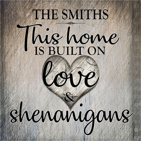 Personalized Love And Shenanigans Canvas Wall Art – Family Home Decor