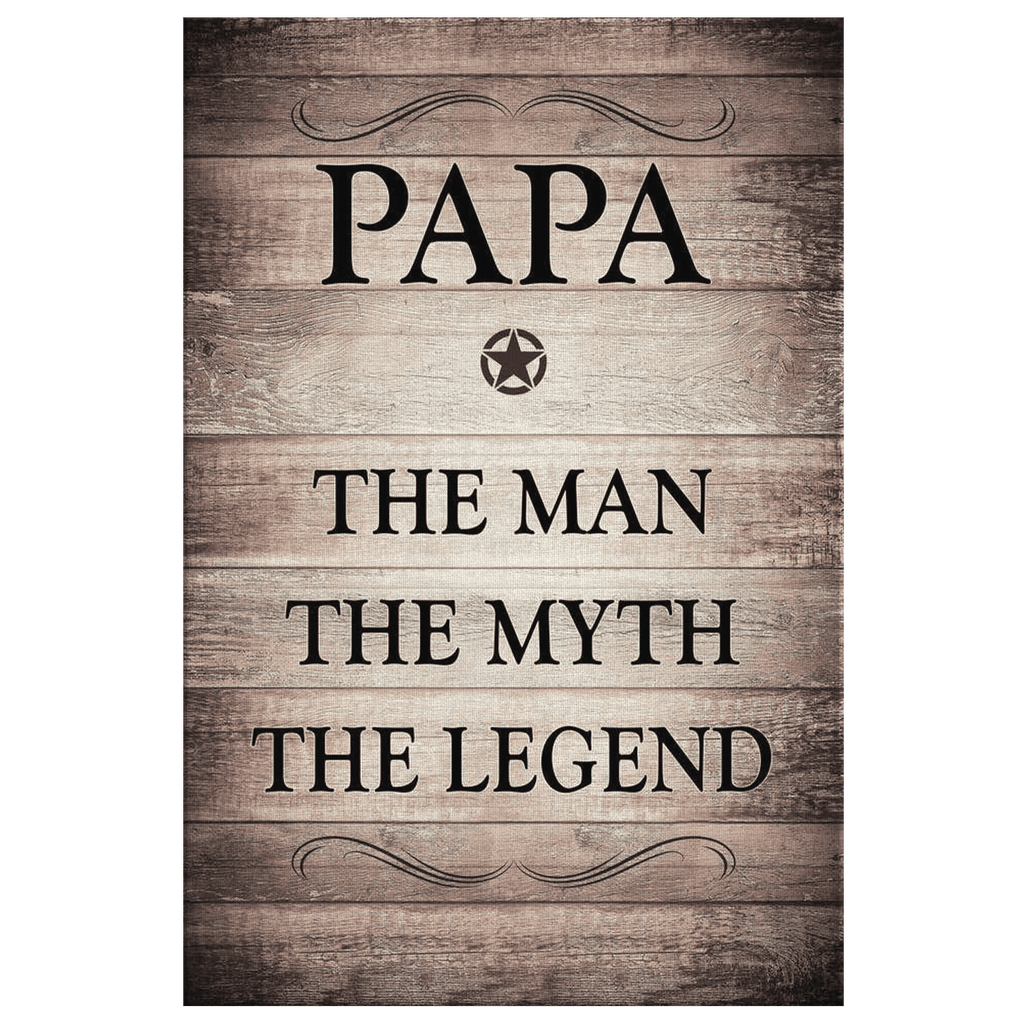 Papa - The Man, Myth, Legend Rustic Canvas Wall Art – Gift for Dad