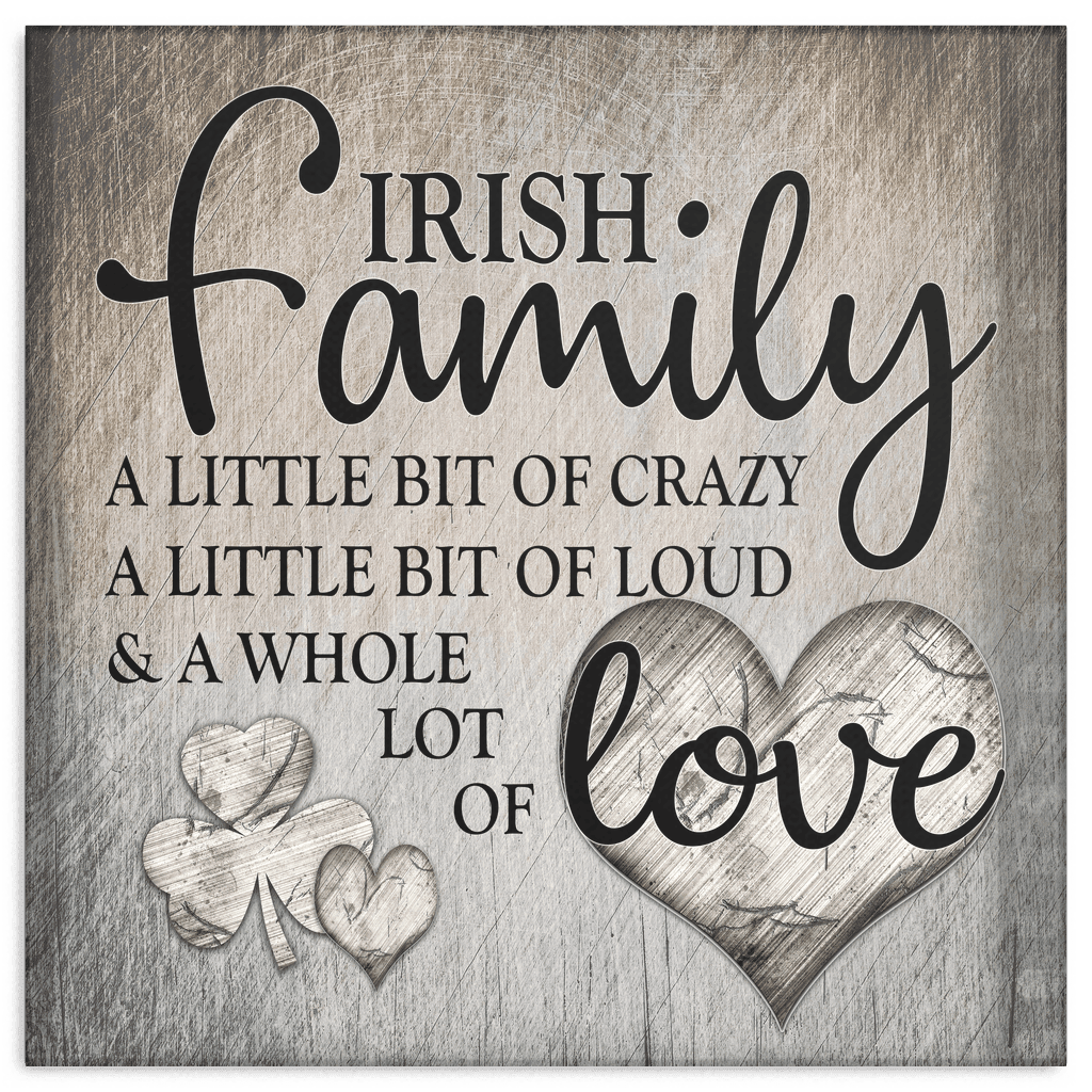 Irish Family Love Square Canvas Wall Art – Irish Home Decor