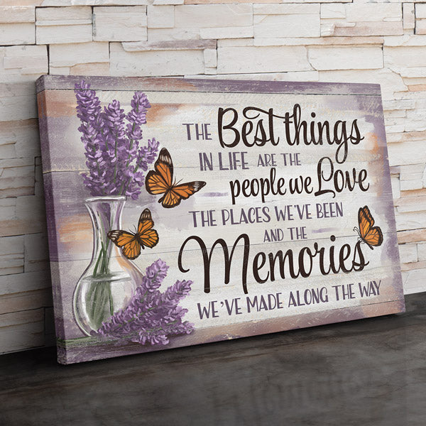 The Best Things - People, Places, Memories Canvas Wall Art – Living Room Decor
