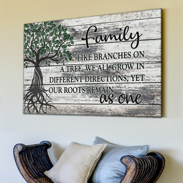 Family Tree - Roots As One Canvas Wall Art – Family Home Decor