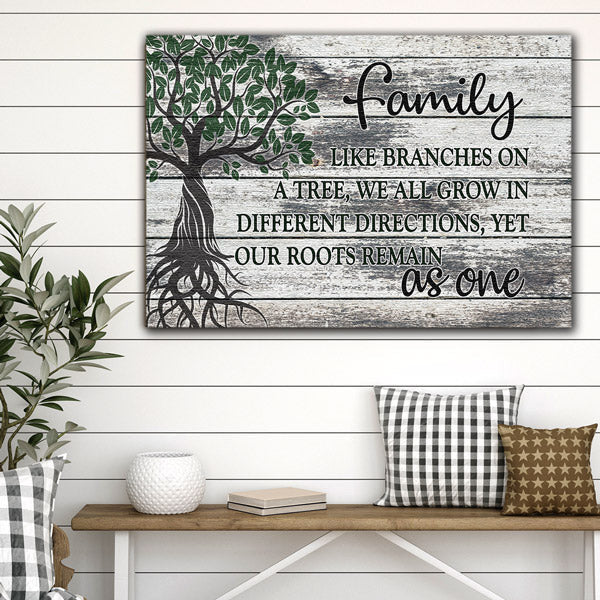 Family Tree - Roots As One Canvas Wall Art – Family Home Decor