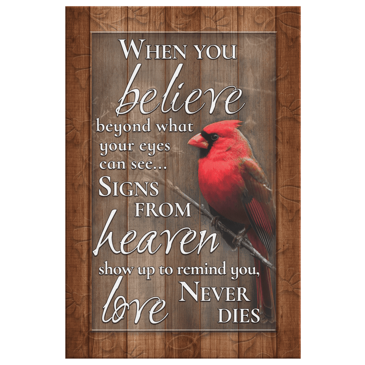 Signs From Heaven - Love Never Dies Canvas Wall Art – Memorial Gift