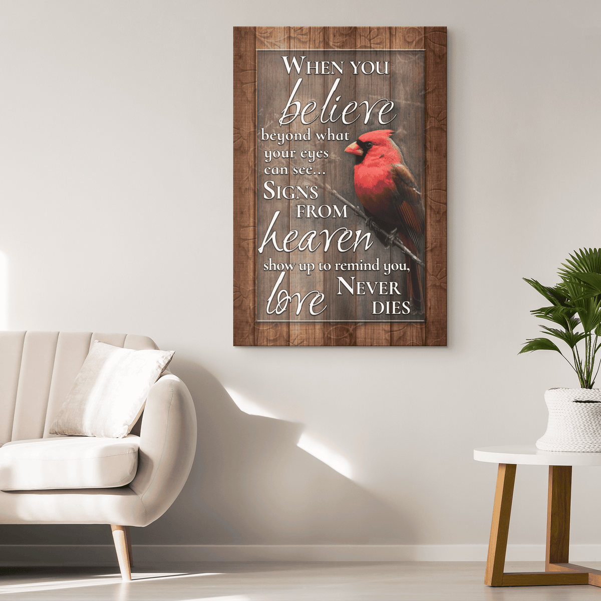 Signs From Heaven - Love Never Dies Canvas Wall Art – Memorial Gift
