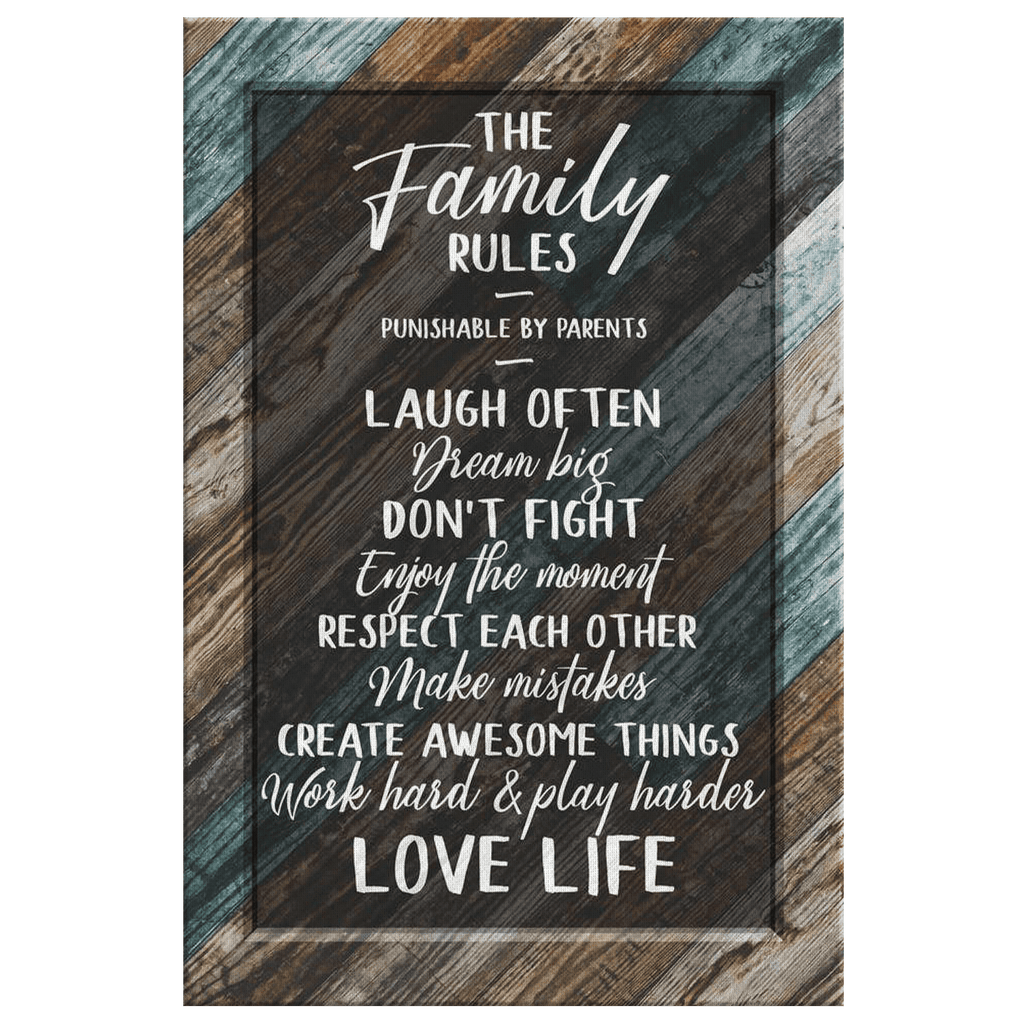 The Family Rules Canvas Wall Art – Family Home Decor